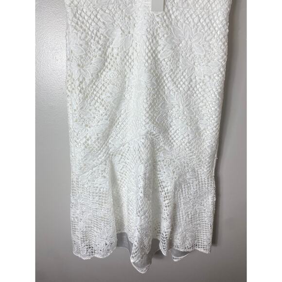 NWT BHLDN MONIQUE LHUILLIER DRESS 14 FLORAL WHITE LACE COCKTAIL BRIDAL WEDDING - Picture 12 of 16